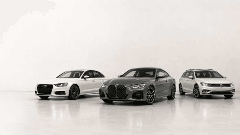 Audi, BMW ir Volkswagen automobiliai